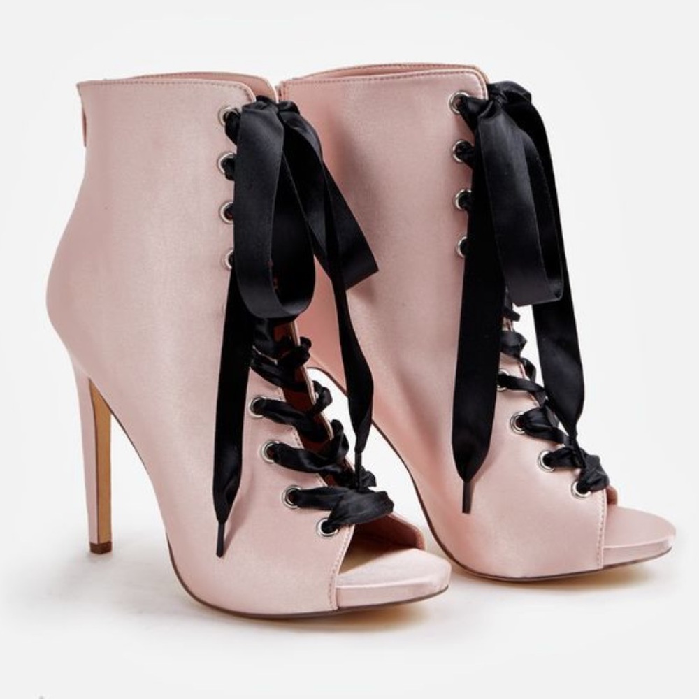 Lysa Lace-up Satin Bootie
